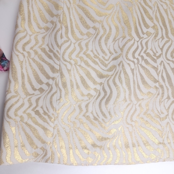 New Lilly Pulitzer Cream Gold Embroidered Metallic Dress Sz 2 - Picture 8 of 13